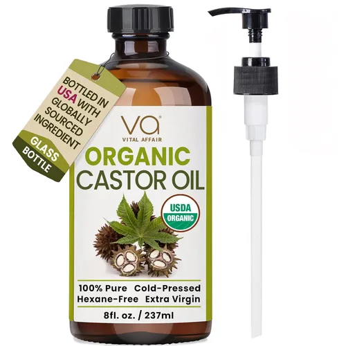Miniatura 12 de VITAL AFFAIR Aceite orgánico de mezcla de ricino e incienso - 100% puro y natural, prensado en frío, sin refinar en botella de vidrio. Aceite