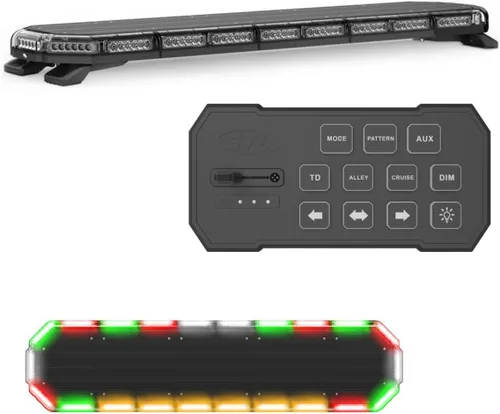 Miniatura 13 de SpeedTech Lights K-Force 47 - Barra de luz LED estroboscópica de policía de tamaño completo para montaje en techo, luces de advertencia para Verde