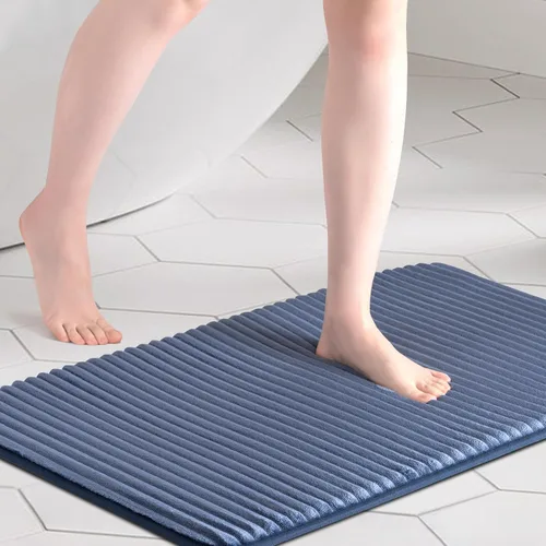 Miniatura 17 de FRESHMINT - Alfombra de baño de espuma viscoelástica ultrasuave con carbón activado, 17 x 24 pulgadas, tapete para baño antideslizante, alfombras