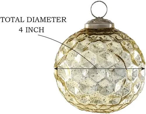 Miniatura 6 de Serene Spaces Living Juego de 4 adornos de bola de cristal con forma de diamante dorado para árbol de Navidad, decoración de vacaciones, Pascua