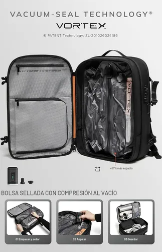 Miniatura 3 de BlackVoyage Vortex Vacuum Seal Travel Backpack 60L Expandable Air Compression System Water Resistant TSA Lock Carry-On