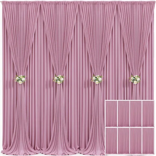 Miniatura 87 de Cortina de fondo beige de 10x10 para bodas y fiestas, cortina de fondo beige sin arrugas para fotos, cortinas de fondo para decoración de baby Gris