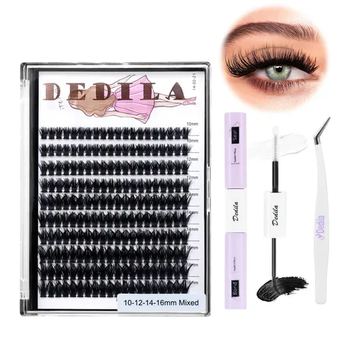 Miniatura 16 de Pestañas postizas individuales de 0.07 a 0.86 pulgadas a elegir 20D/40D/60D/80D/100D, grosor de 0.003 in, rizo D, extensiones de pestañas de ojos 3D