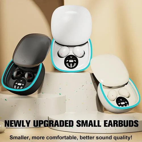 Miniatura 2 de Auriculares inalámbricos Bluetooth pequeños invisibles en el oído ENC con cancelación de ruido, auriculares suaves micro auriculares para orejas más