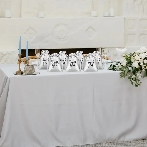 Miniatura 6 de Sieral 50 piezas de bolsas de regalo de satén con cordón para agradecimiento, bolsas de joyería y caramelos para mujeres, para Navidad, bodas, baby