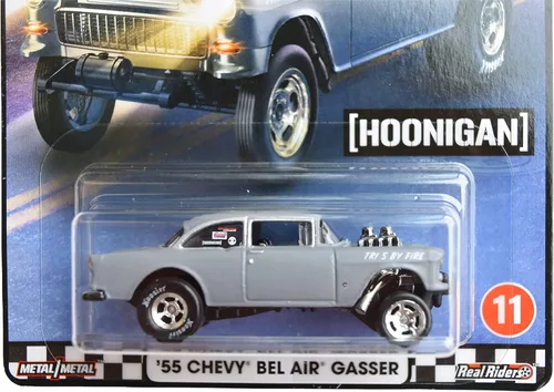 Miniatura 2 de Hot Wheels Boulevard '55 Chevy Bel Air Gasser, gris [motor plateado]