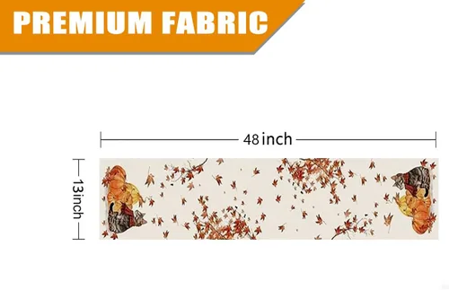 Miniatura 5 de GAGEC Camino de mesa de otoño, calabazas, gato, hoja de arce, cosecha de otoño, decoración de Acción de Gracias de temporada para el hogar, cocina
