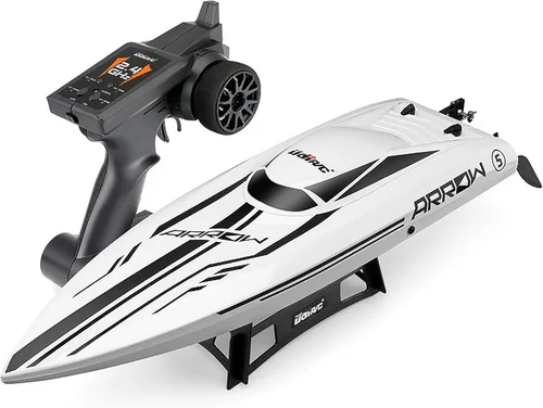 Miniatura 9 de Cheerwing Barco de Control Remoto RC sin Escobillas de 25" 30 MPH de Alta Velocidad Barco Grande de Carreras para Adultos Rojo