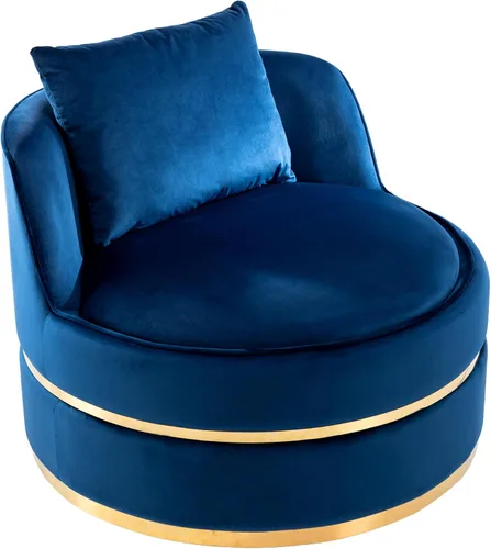 Miniatura 8 de Harper & Bright Designs Silla giratoria de 360 grados, moderna silla tapizada de terciopelo, silla suave con cojín de asiento para sala de estar