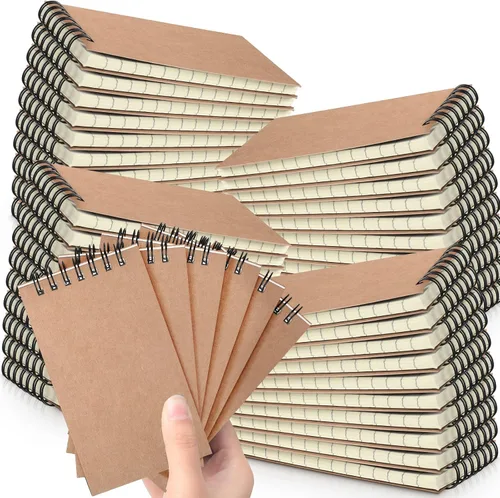 Miniatura 14 de Tenceur 100 piezas de cuadernos de bolsillo pequeños a granel, 3 x 5 pulgadas, cuadernos de notas en espiral mini con tapa superior, cuadernos