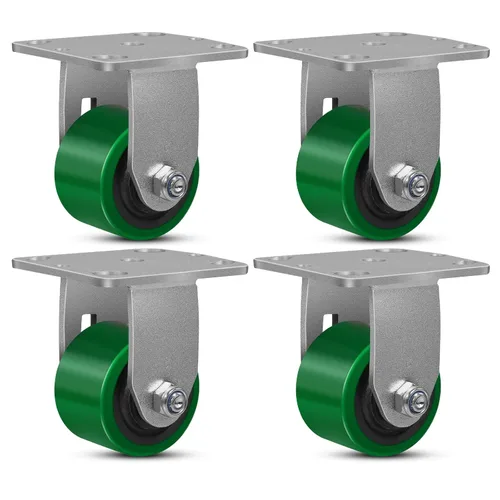 Miniatura 61 de Ruedas giratorias, ruedas industriales de 4 pulgadas resistentes, poliuretano en rueda de acero, ruedas giratorias de placa superior
