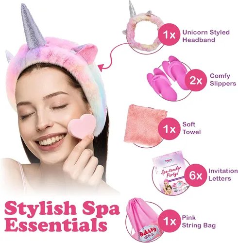 Miniatura 4 de Kit de día de spa para niñas, más de 42 piezas de juguetes de spa con spa de pies en cascada, kit de spa de uñas, accesorios de pedicura y manicura