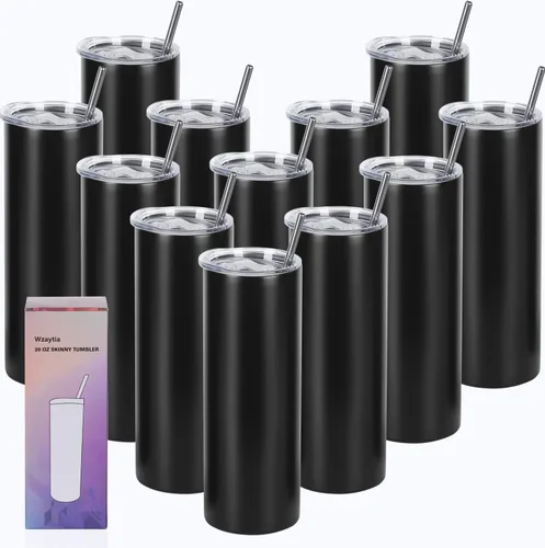 Miniatura 23 de Paquete de 4 vasos delgados de 20 onzas, juego de vasos delgados de acero inoxidable en caja de regalo individual, 20 onzas de capacidad, vaso