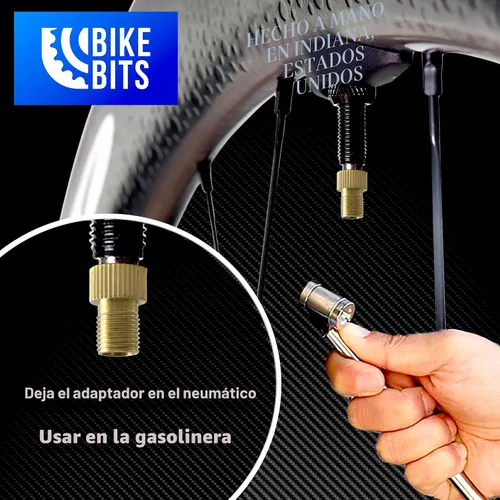 Miniatura 4 de Adaptador de válvula Presta de latón – Convierte Presta a Schrader – Inflar neumáticos con bomba estándar o compresor de aire (paquete de 4)