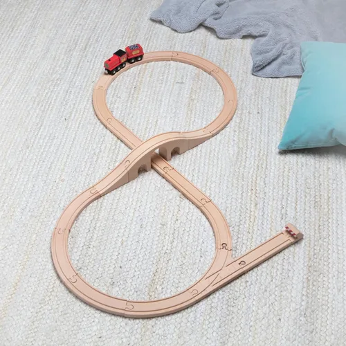 Miniatura 9 de Set de ocho trenes Melissa & Doug, Figura de madera clásica (22 Piezas)