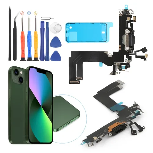 Reemplazo para iPhone 13 Mini puerto de carga Conector de muelle para iPhone 13 Mini A2399 A2176 A2398 2400 Puerto de carga de repuesto USB Placa de