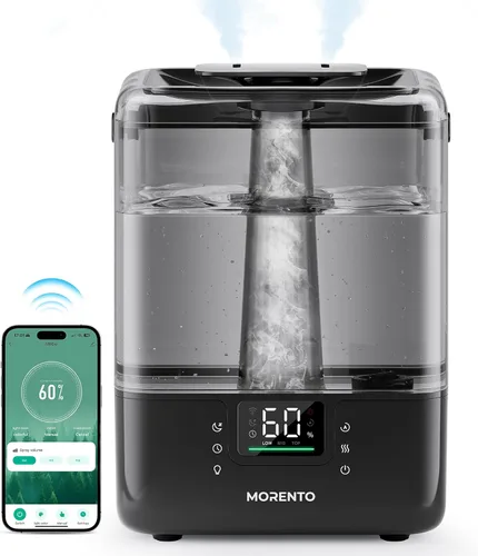 MERONTE Humidificadores inteligentes para dormitorio, habitación grande, hogar, humidificador de llenado superior de niebla fría de 6 litros con