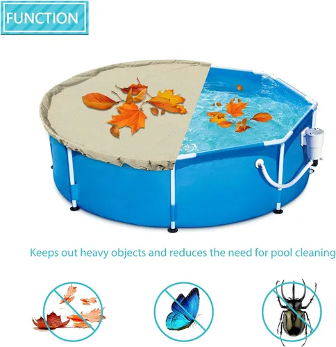 Miniatura 3 de Coarbor Cubierta de invierno para alberca de invierno de 10 pies para piscinas de 6 pies, cubierta de piscina de invierno, kit de invierno beige