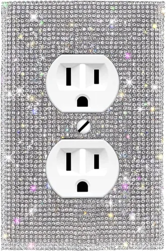 Miniatura 31 de 1 funda para interruptor de luz brillante – Cubierta de placa de interruptor con purpurina dorada con diamantes de imitación 2.2 lbs-2-Oro