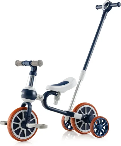 Miniatura 12 de HONEY JOY Triciclo, triciclo para niños de 3 ruedas con asiento ajustable, cesta de almacenamiento extraíble, triciclo para niños de 3 a 5 años
