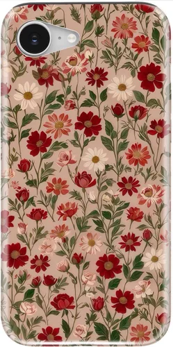 Miniatura 66 de Funda para iPhone 12 Mini, compatible con carga inalámbrica, protección de doble capa con elegante diseño de flores silvestres, silicona suave +