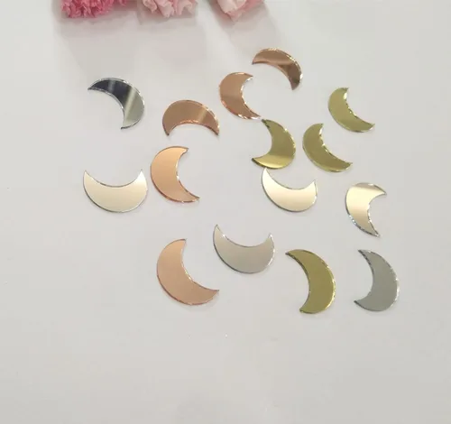 Miniatura 9 de 100 piezas de mosaico de espejo en forma de luna, mini mosaico de vidrio, mosaico de espejo para manualidades, azulejos de bricolaje para arte