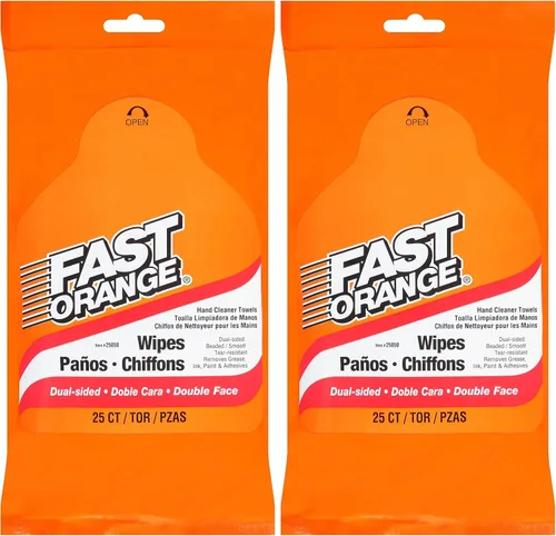 Miniatura 7 de Toallas de Limpieza de Alta Resistencia Fast Orange Eliminan Grasa Dura, Mugre, Pintura, Resinas, Pegamento y Más, para Manos, Herramientas