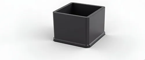 Miniatura 5 de Flyshop Tapas cuadradas de goma antideslizantes para patas de silla, protectores de suelo para muebles, 1-3/8 pulgadas x 1-3/8 pulgadas, color negro