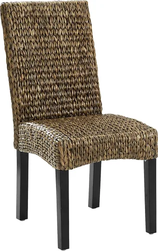 Miniatura 7 de Crosley Furniture Edgewater - Juego de 4 sillas de comedor de ratán de fibra natural tejidas a mano, color hierba marina