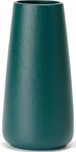 Miniatura 20 de Jarrón de cerámica beige – Florero neutro de 8 pulgadas para decoración del hogar, jarrón bohemio blanco roto, jarrones crema para flores, jarrones