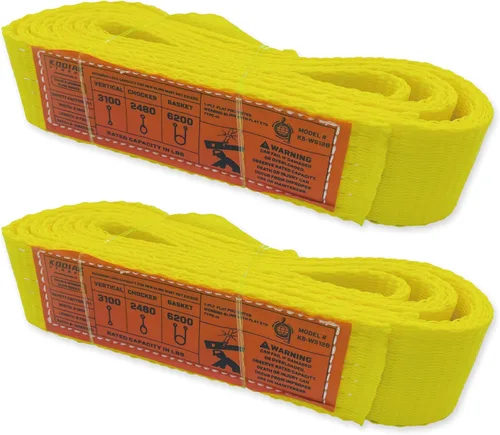 Miniatura 20 de Correa de 1 capa de 1" x 4 pies para elevación 2 paquetes Correas de amarre resistentes para aparejo, movimiento, remolque y elevación KODIAK STRAPS
