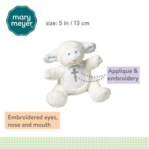 Miniatura 5 de Peluche sonajero de bautismo, de cordero Mary Meyer