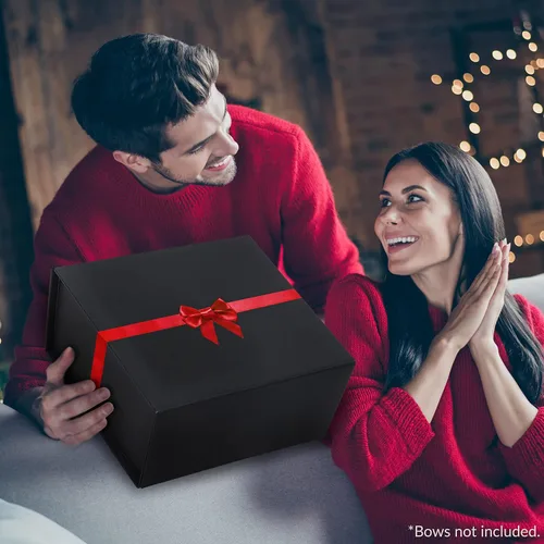 Miniatura 3 de Prime Line Packaging Cajas de regalo de Navidad, cajas de regalo navideñas con tapas para regalos, caja de regalo grande negra para envoltura
