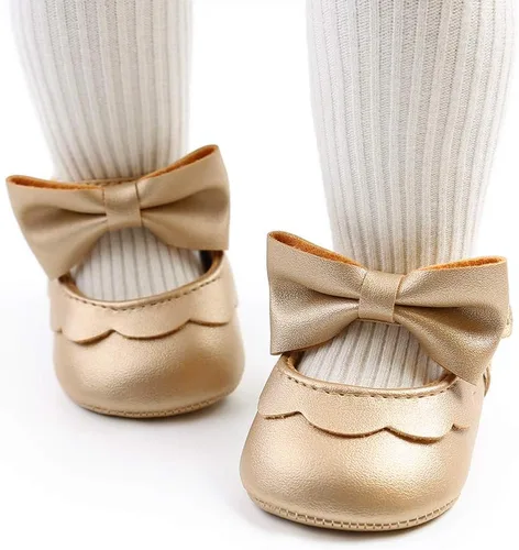 Miniatura 2 de LAFEGEN Zapatos planos Mary Jane para bebés y niñas con Bownot, suela suave, suela suave, piel sintética, recién nacidos, para primeros pasos