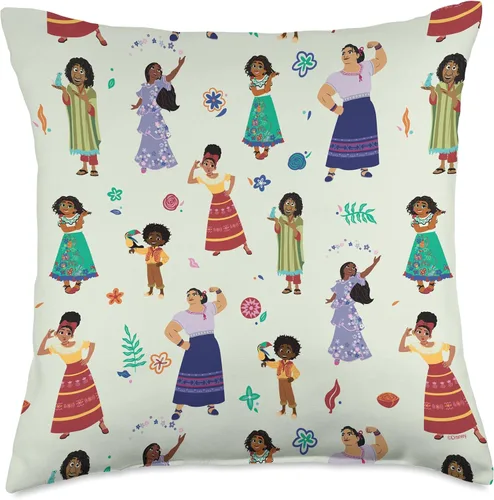 Miniatura 5 de Disney Encanto Mirabel Bruno Isabela y Madrigal Family - Almohada de 16 x 16 pulgadas, multicolor