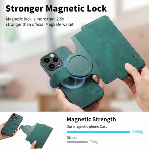 Miniatura 7 de Funda compatible con Redmi Note 12 Pro 5G, compatible con Xiaomi Redmi Note 12 Pro 5G 22101316C, soporte magnético 2 en 1, funda para teléfono, Verde