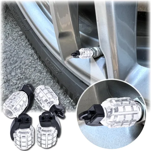 Miniatura 6 de 8 tapas de vástago de válvula de neumático, tapas de válvula de neumático de acero inoxidable para automóviles, camiones, SUV, motocicletas, Plateado