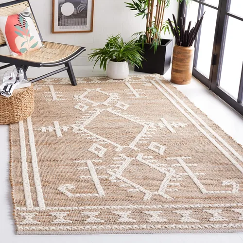 Miniatura 10 de SAFAVIEH Marbella Collection - Alfombra de pasillo de 8 pies, color marfil, diseño de transición, ideal para zonas de alto tráfico en pasillo, baño