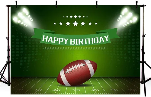 MEHOFOTO - Fondo de fotografía de fútbol americano con temática de niño feliz cumpleaños, decoración de fiesta, rugby, deportes, campo de fútbol,