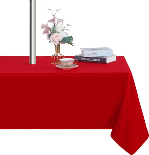 Miniatura 16 de Fitable Cubierta de Mesa Ovalada Oblonga para Exteriores e Interiores - Mantel Lavable Impermeable Sin Arrugas con Cremallera y Orificio para Beige