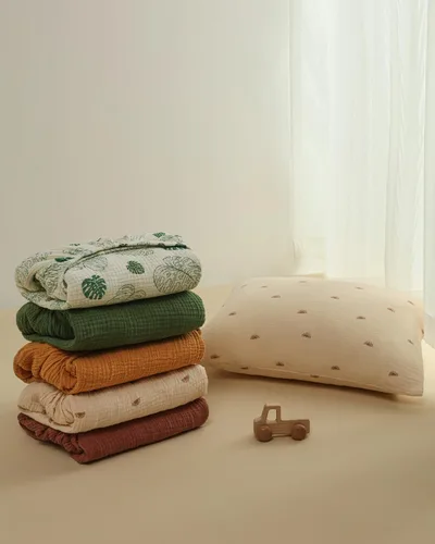 Miniatura 7 de Blissful Diary Sábanas de muselina para mini cuna, sábanas ajustadas para colchón Pack N Play, algodón suave para niños y niñas, paquete de 2