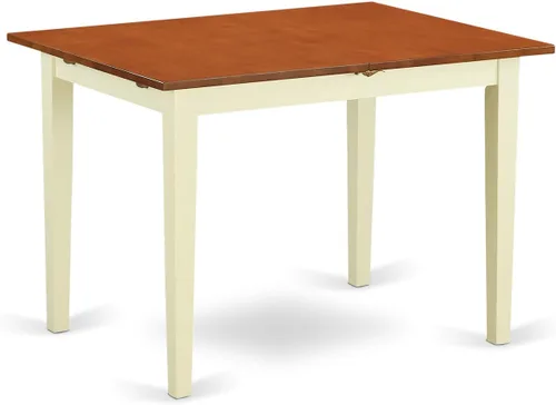 Miniatura 4 de East West Furniture NONI5-WHI-W - Juego de mesa de cocina de 5 piezas para 4 personas, incluye una mesa de comedor rectangular con hojas de mariposa