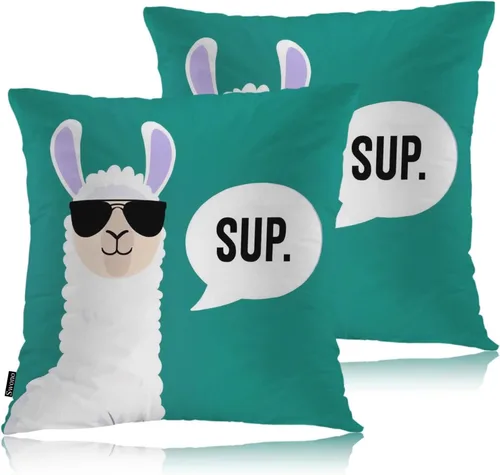 Miniatura 34 de Swono Juego de 2 fundas de almohada de 18 x 18 pulgadas, diseño floral abstracto, fundas de almohada decorativas para interiores y exteriores, sofá