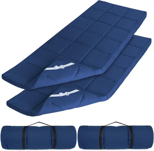 Miniatura 9 de Cubrecolchón para catre (grosor mejorado), almohadillas acolchadas de espuma para camping, almohadilla suave y cómoda para catre, solo