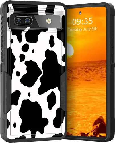 Miniatura 180 de Funda para Pixel 6A, Híbrida de Doble Capa de Servicio Pesado Resistente a Prueba de Golpes PC Duro + Funda Protectora de Silicona Suave para Google