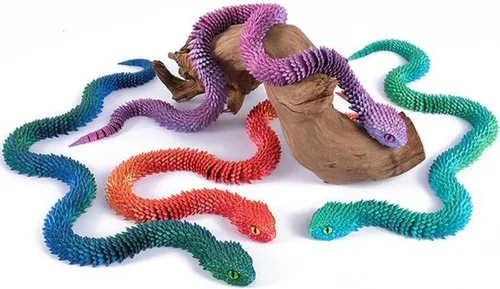 Miniatura 5 de Conjunto de Animales Impresos en 3D Juguetes de Serpiente Impresos en 3D Juguete Fidget Articulado Flexible Impreso en 3D Animales Impresos en 3D