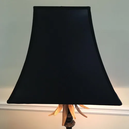 Miniatura 8 de Royal Designs - Pantalla de lámpara cuadrada con tapa dura, accesorio de clip redondo, negro, forro dorado de pelo de caballo, (4 x 4) x 8 x 7