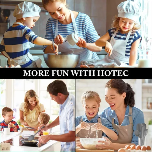 Miniatura 7 de HOTEC Juego de espátulas de goma de silicona resistentes al calor de 600 ℉, sin BPA, espátulas de cocina, para hornear, mezclar para utensilios