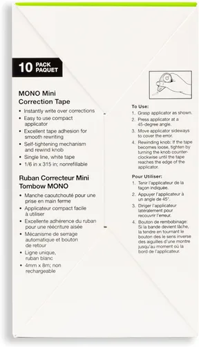Miniatura 3 de Tombow Mono mini cinta correctora, Transparente Paquete de 10