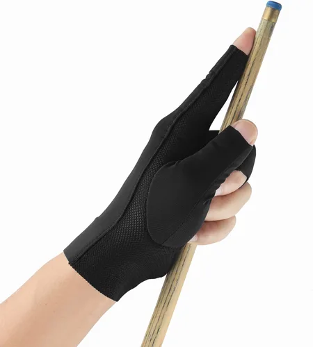 Miniatura 3 de Guantes de billar para hombres y mujeres, guantes de billar para mano izquierda/derecha, guantes de secado rápido de 3 dedos, ideales para tiradores